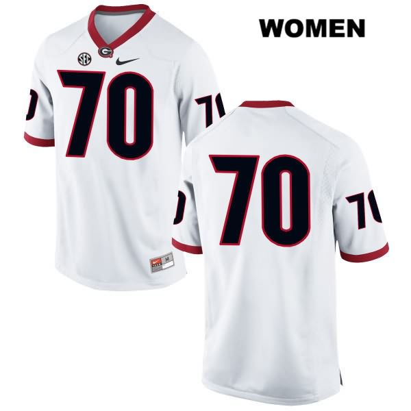 Georgia Bulldogs Women's Aulden Bynum #70 NCAA No Name Authentic White Nike Stitched College Football Jersey ERW7256CQ